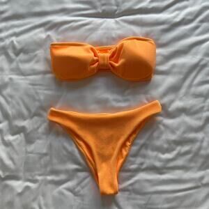 Orange Bikini Set Bandeau top Swimwear